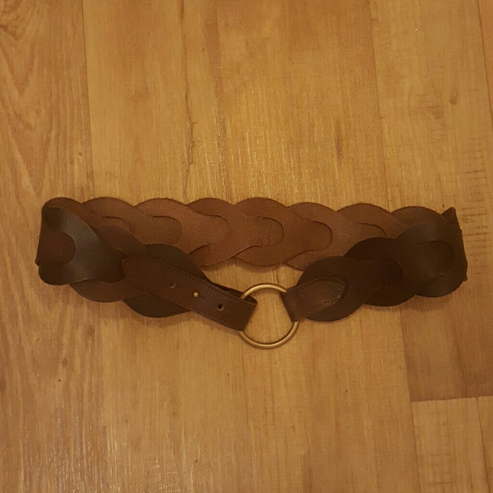 Brown Leather Statement Belt belt